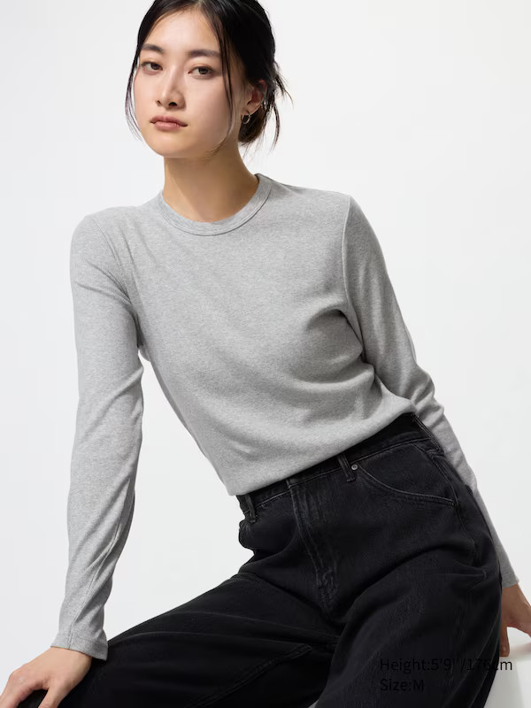 Soft Ribbed T-Shirt | Long Sleeve | UNIQLO (US)