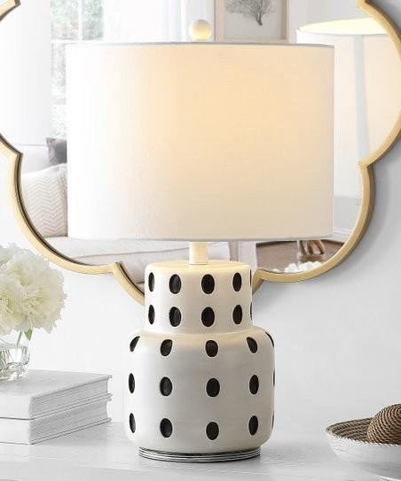 SAFAVIEH Cream & Black Dot Kencia Table Lamp | Zulily