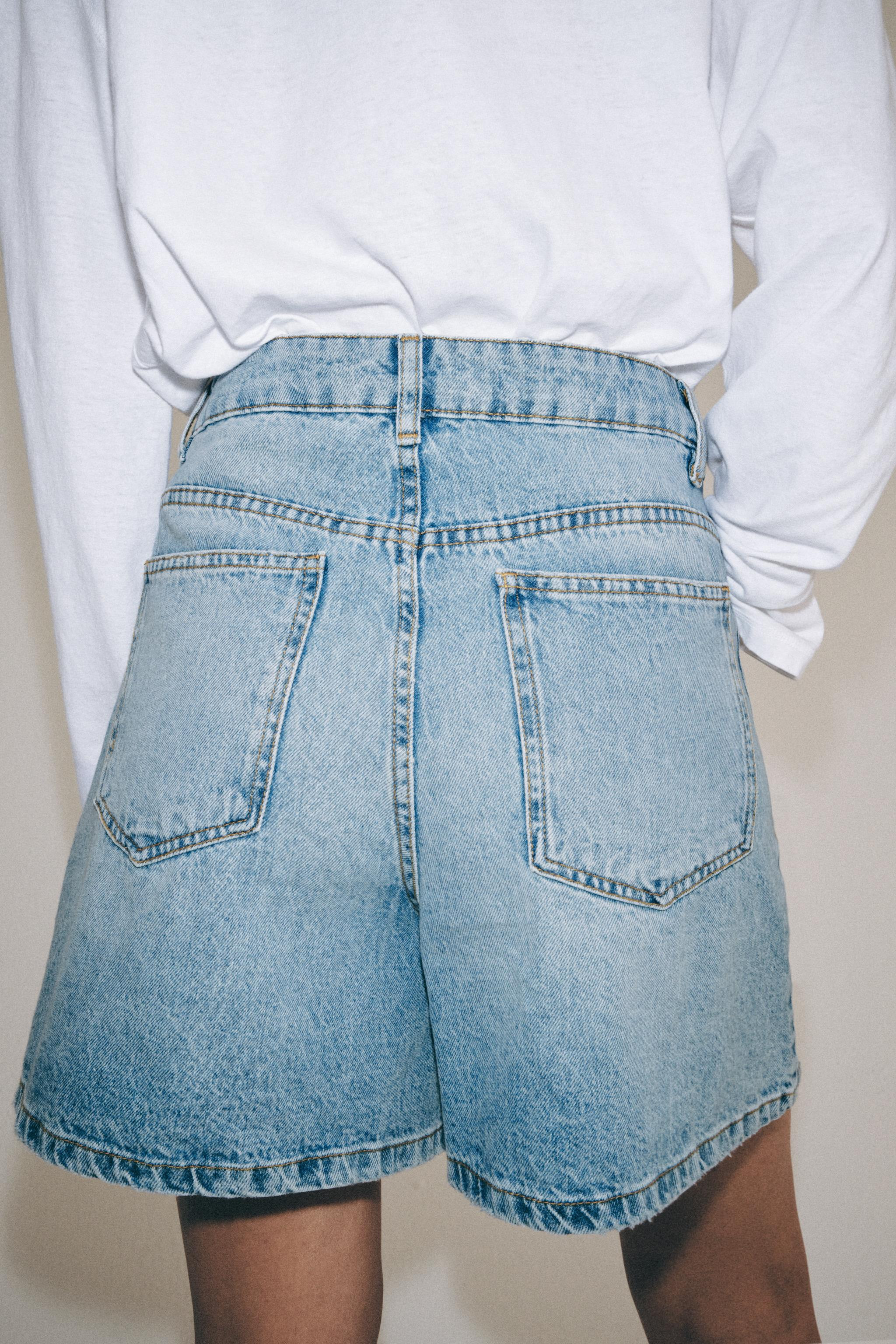 ZW COLLECTION HIGH-WAIST DENIM SHORTS | Zara UK