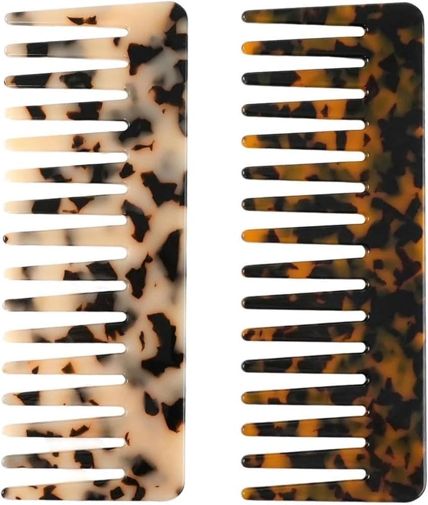 Large Hair Detangling Comb - Wide Tooth Comb Cellulose Detangler Combs for Women Thick Curly Wavy... | Amazon (US)