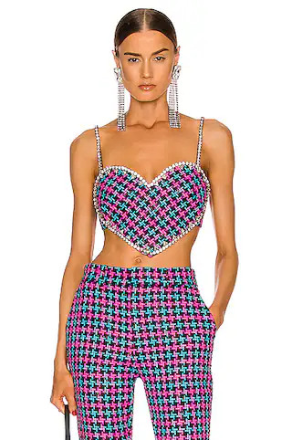 Crystal Trim Heart Top | FWRD 