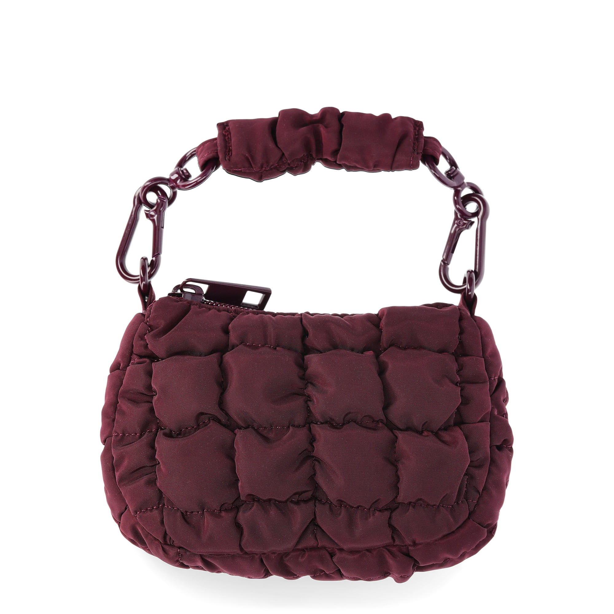 No Boundaries Women's Mini Quilted Hobo Bag Charm, Wine Fusion | Walmart (US)