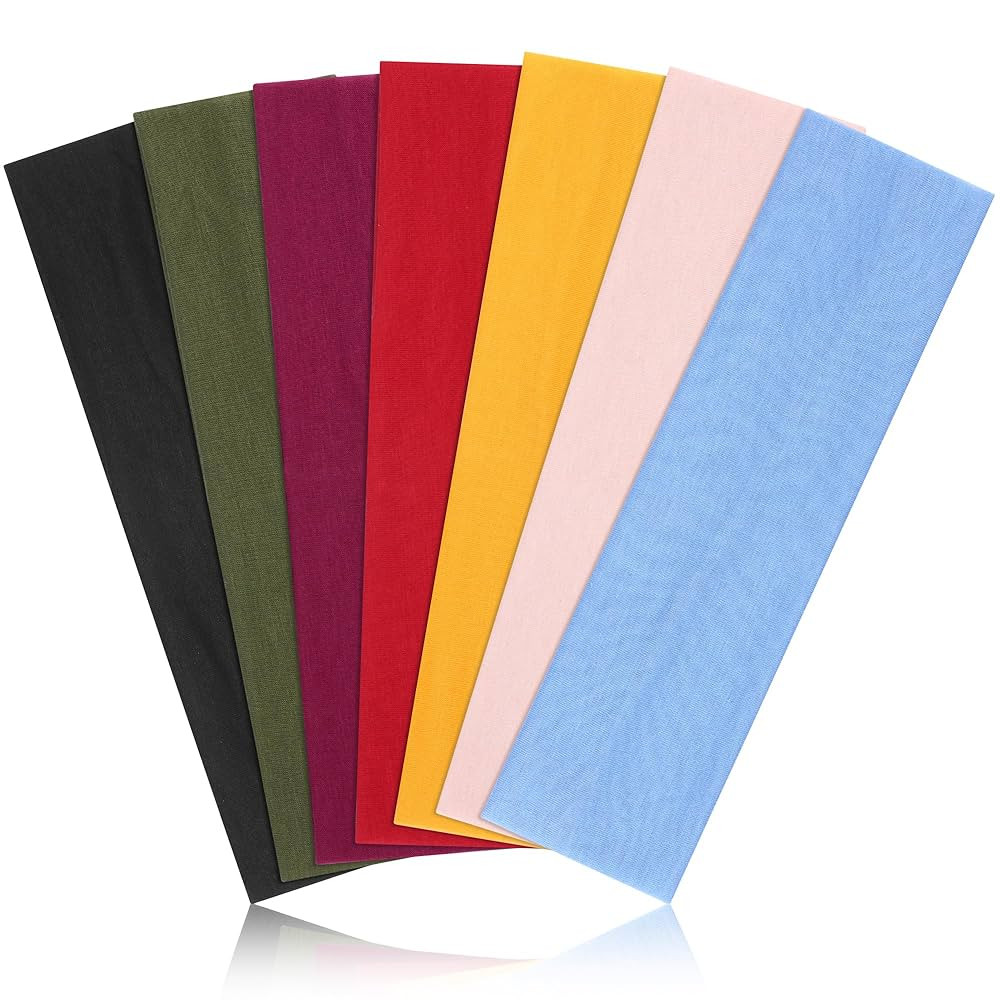 Headbands for Women Non Slip - 7PCS Fashion Sports Hair Bands for Women's Hair, Soft Cotton Cloth... | Amazon (US)