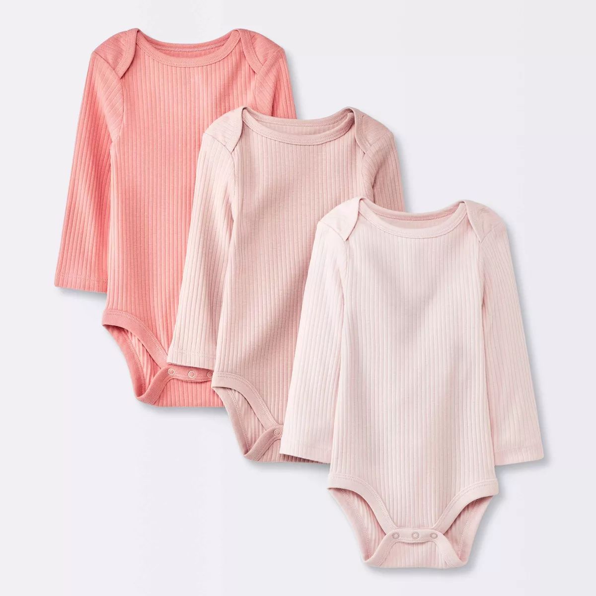 Baby Girls' 3pk Long Sleeve Bodysuit - Cloud Island™ Pink | Target