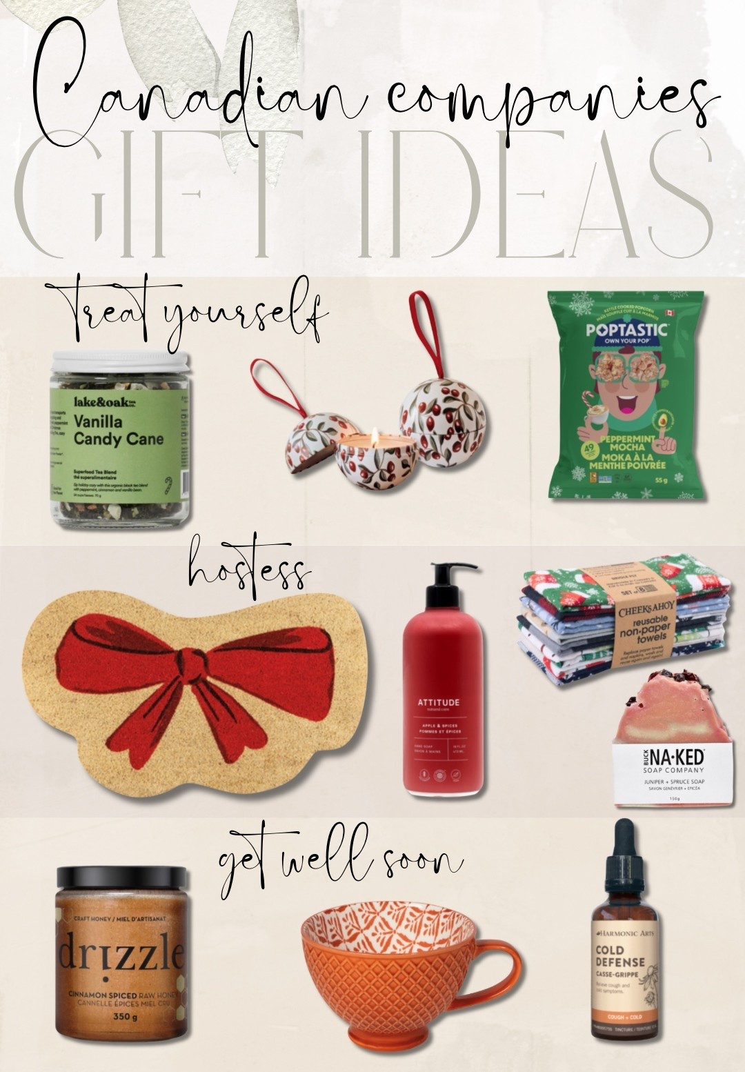 Gift ideas: get well soon, host or hostess, treat yourself or self-care. Shop Canadian with all of these companies 🙂🇨🇦


#LTKgiftguide #LTKsale #LTKcanada