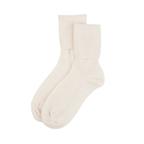 Jasmine Silk Ladies' Pure Cashmere Bed Socks in Ivory Made in Scotland, One Size | Amazon (UK)