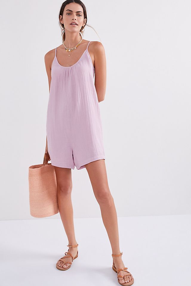 Daily Practice by Anthropologie Gauzy Lounge Romper | Anthropologie (US)