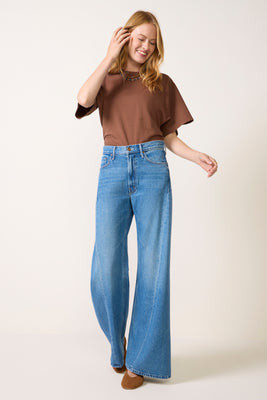 MOTHER Women's The Lemon Twist Sneak Jeans, Size 30, Rollingindough Blue | Evereve