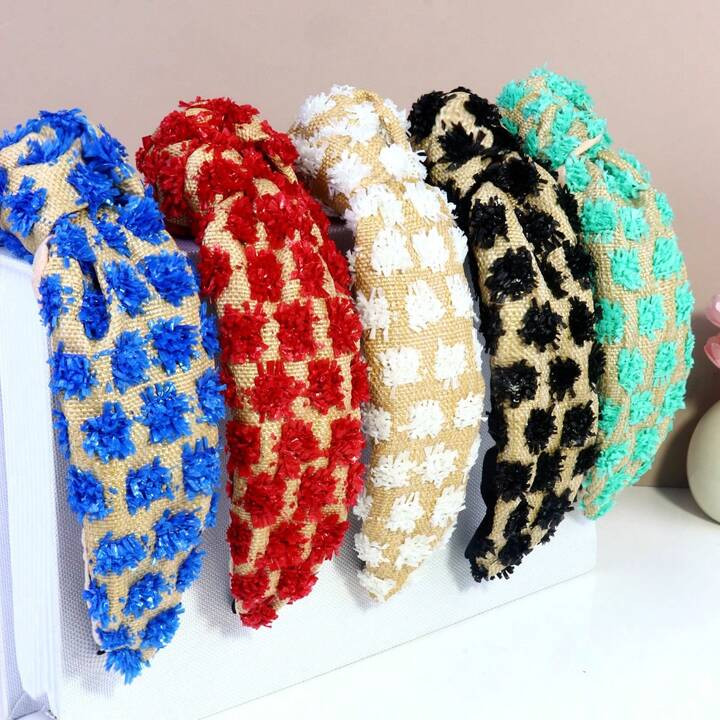 1pc Women Personalized Retro Wide-Brimmed Flower Embossed Knot Headband, Simple All-Match Hair Ho... | SHEIN