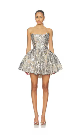 Chloe Strapless Mini Dress in Dark Silver | Revolve Clothing (Global)