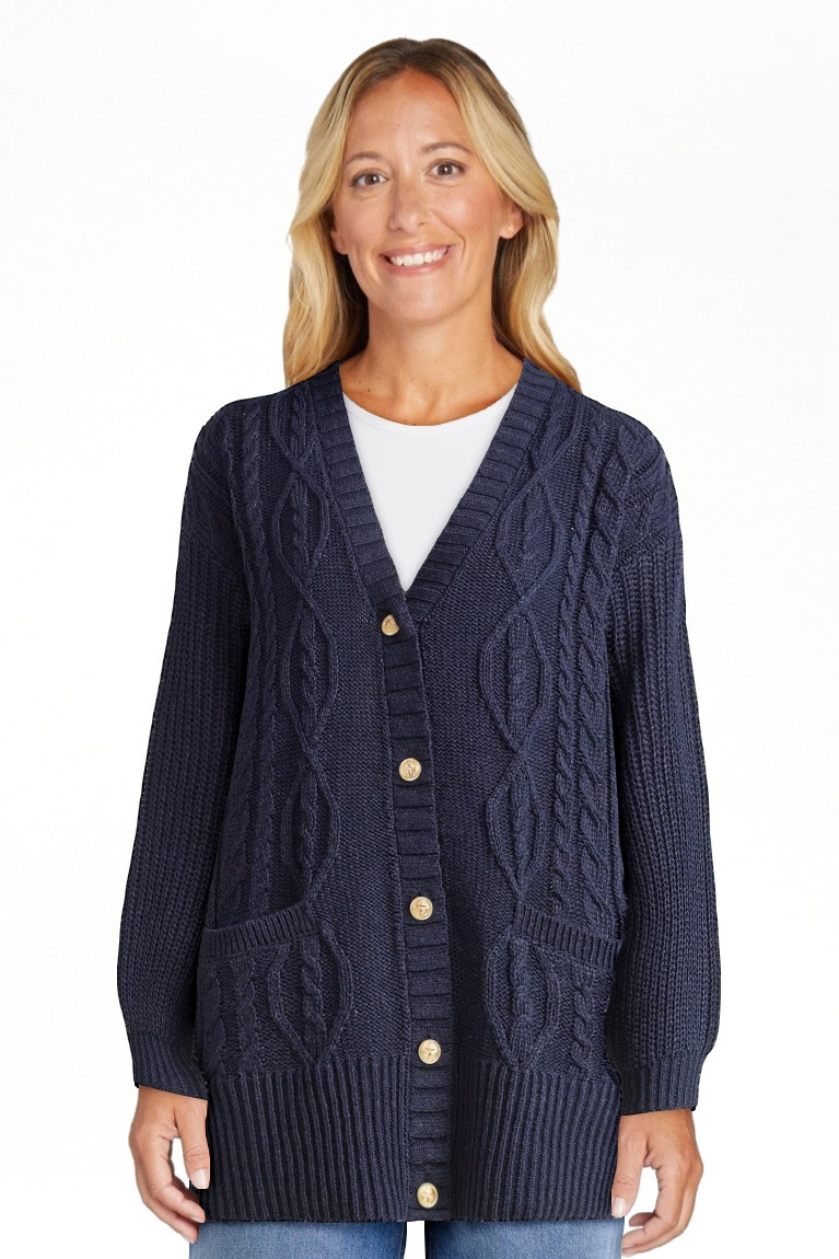 Free Assembly Women's Oversized Cable Cardigan Sweater with Long Sleeves, Midweight, Sizes XS-XXL | Walmart (US)