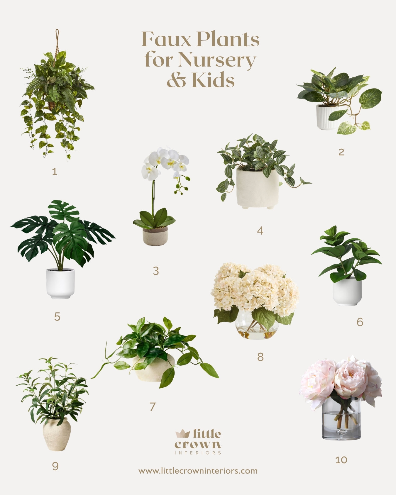 If you love the look of greenery in your space but don't have space for a larger tree, smaller faux plants and florals are a game changer!

I use faux plants in almost every room I design because they are safer for children and pets, last forever and instantly elevate the entire space.

Read my full guide on the best faux trees and plants (including a few of my favorite faux florals), along with lots of tips on how to choose, which ones are the most realistic, where to place them, and how to keep things safe.

#LTKHome #LTKBaby #LTKKids