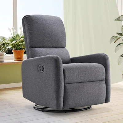 Swivel Rocking Chair Recliner Chair Massage, Upholstered Modern Glider with High Back, Linen | Wayfair North America