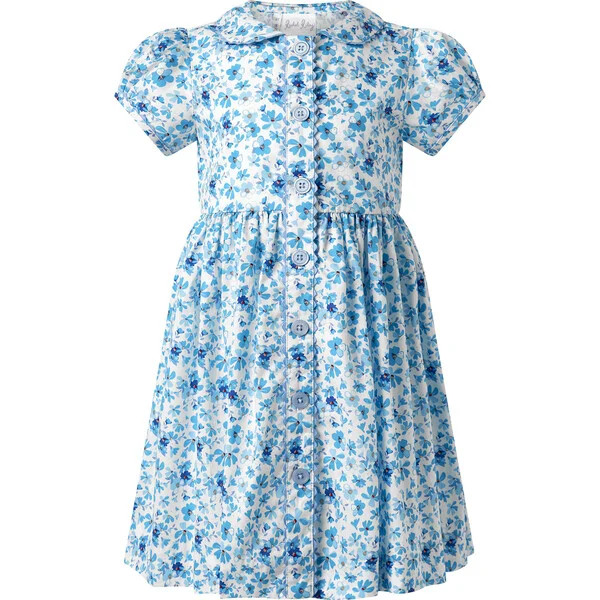 Floral Button-Front Dress, Blue | Maisonette