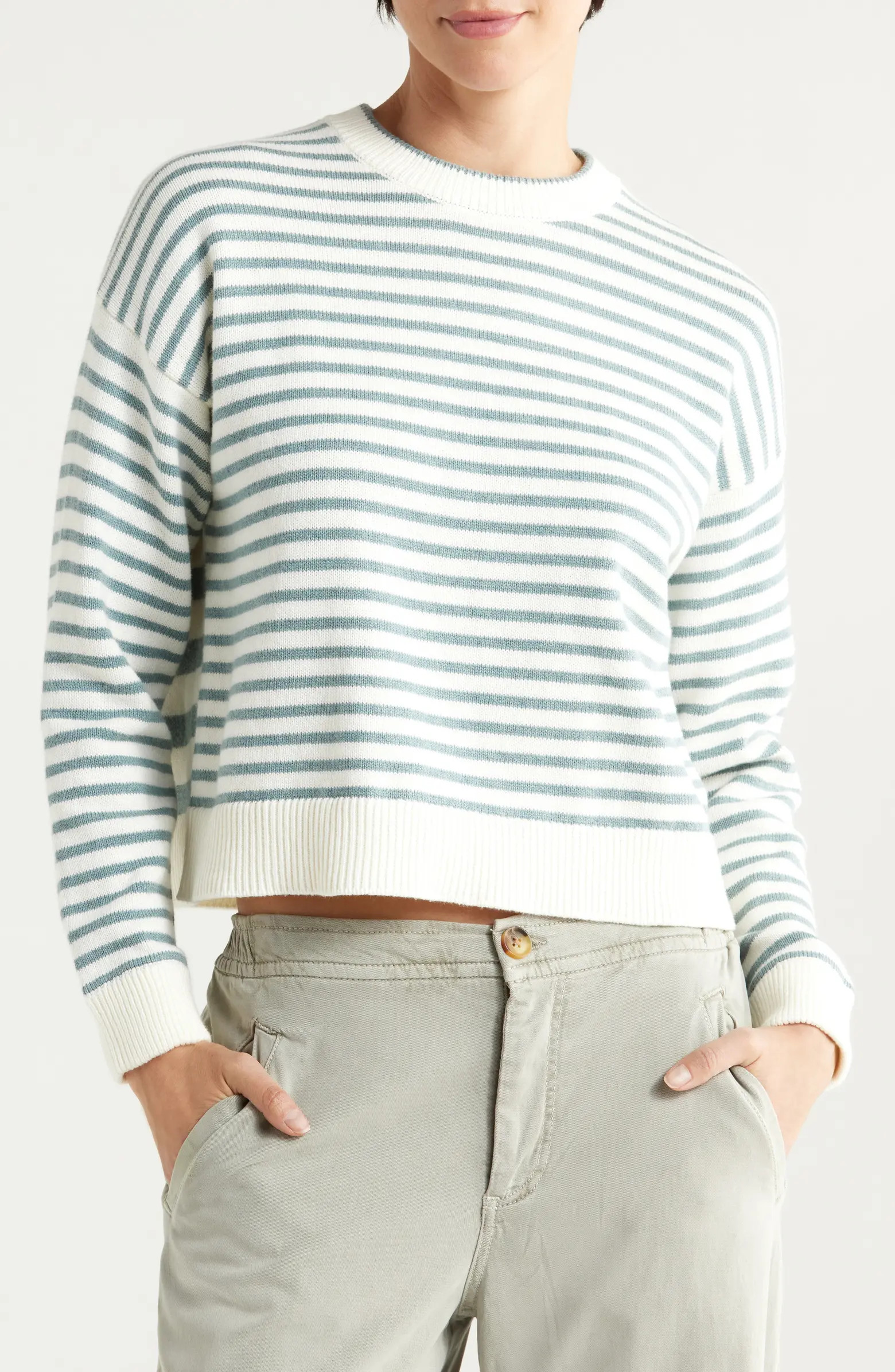 Suki Stripe Cotton Crewneck Sweater | Nordstrom