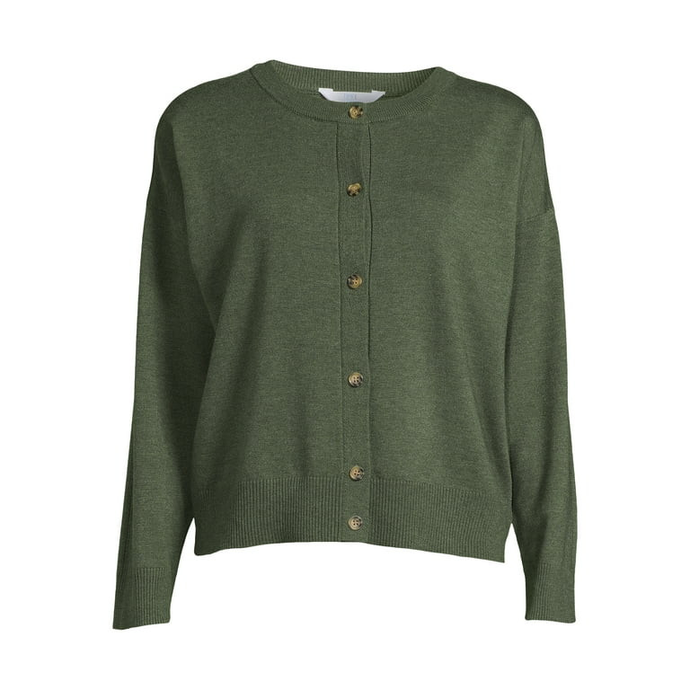 Time and Tru Women's Button Front Cardigan Sweater, Lightweight | Walmart (US)