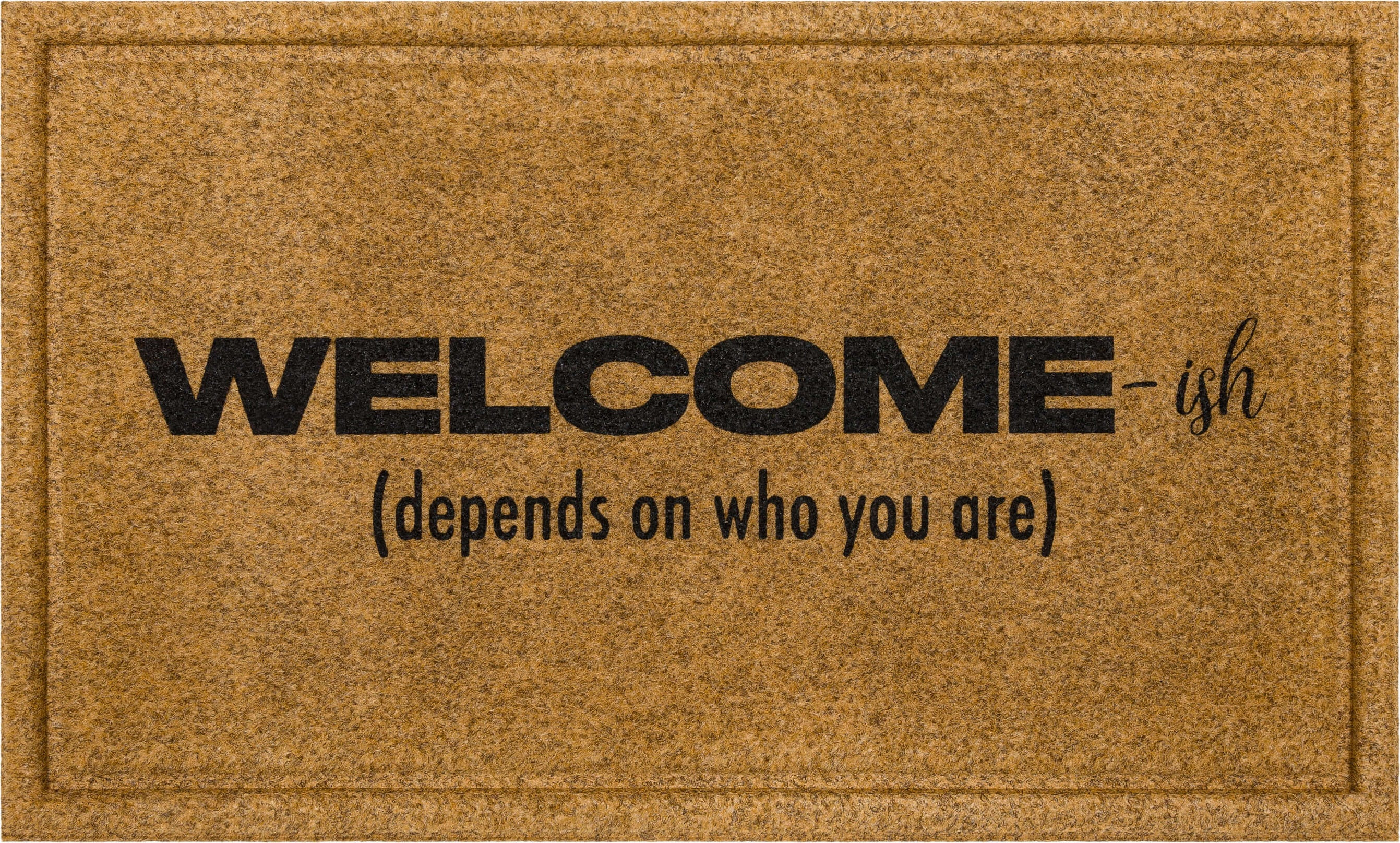 Welcome-ish Brown Mat | Covered By Rugs