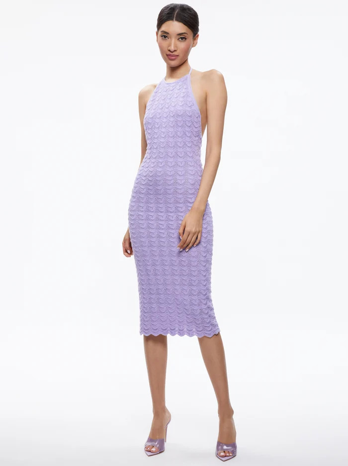 JONE CROCHET HALTER DRESS | Alice + Olivia