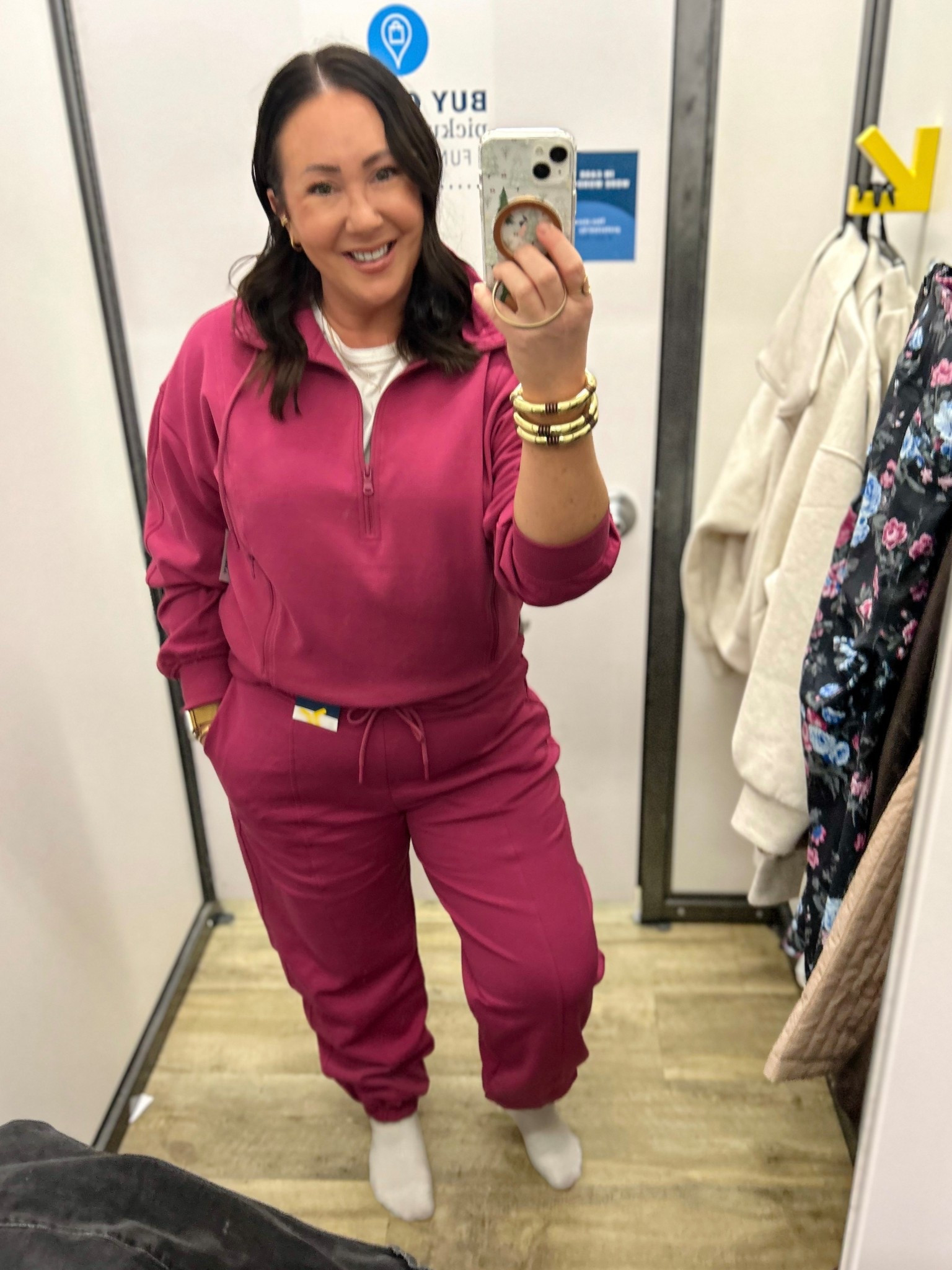 Matching dynamic fleece sets on sale @oldnavy. XL half zip! Large sweatpants. Love this pink color! 

#LTKMidsize #LTKSaleAlert #LTKOver40