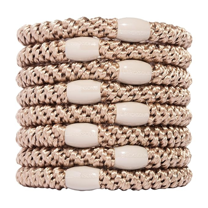 L. Erickson Hair Ties, 8 Count - Grab & Go Ponytail Holders - No Damage for Thick Hair - Strong, ... | Amazon (US)