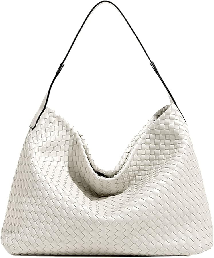 Women Boston Bag Woven Vegan Leather Handbags Female Satchel Messenger Bag Fashion Shoulder Cross... | Amazon (US)