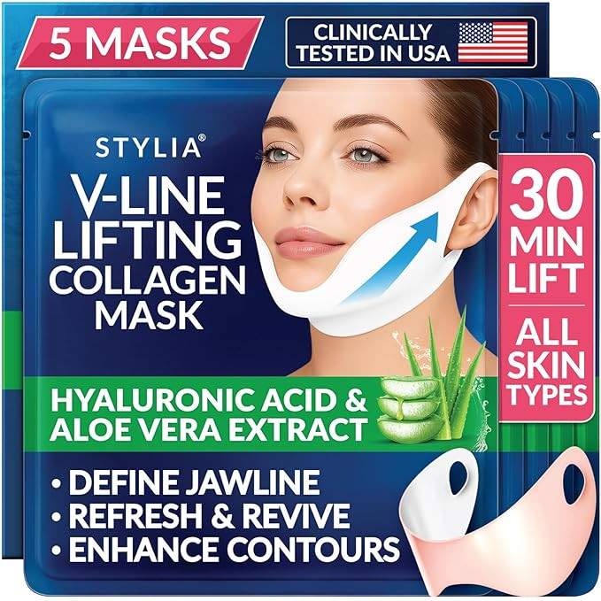 Stylia V Line Lifting Collagen Mask - Lift, Firm & Contour Jawline - Tightening Double Chin Strap... | Amazon (US)
