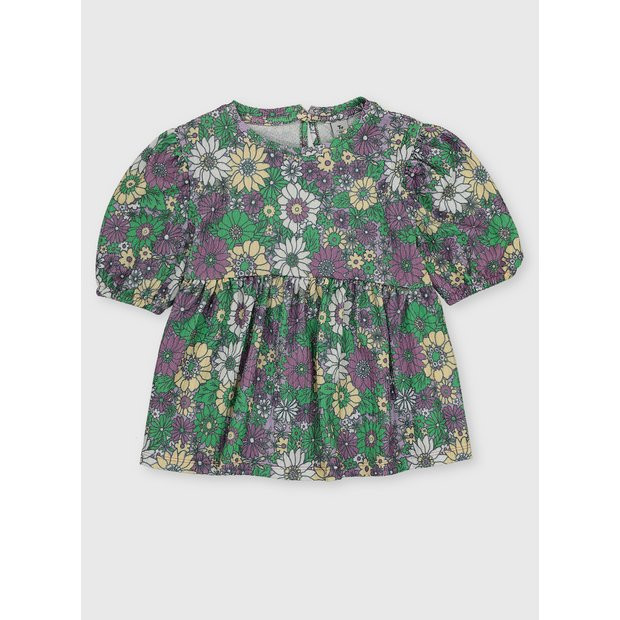 Buy Floral Crinkle Puff Sleeve Blouse - 5 years | Tops and t-shirts | Tu | Tu Clothing