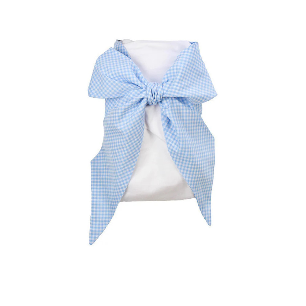 Bow Swaddle ® - Blue Gasparilla Gingham | The Beaufort Bonnet Company