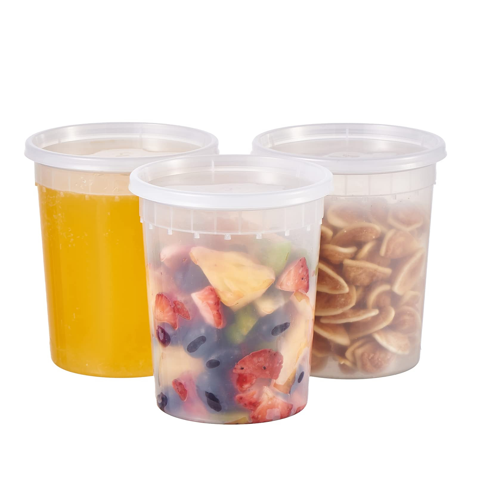 32oz Plastic Deli Containers, 24 Sets - Leakproof, Stackable, BPA Free, Microwavable, Freezer Saf... | Amazon (US)