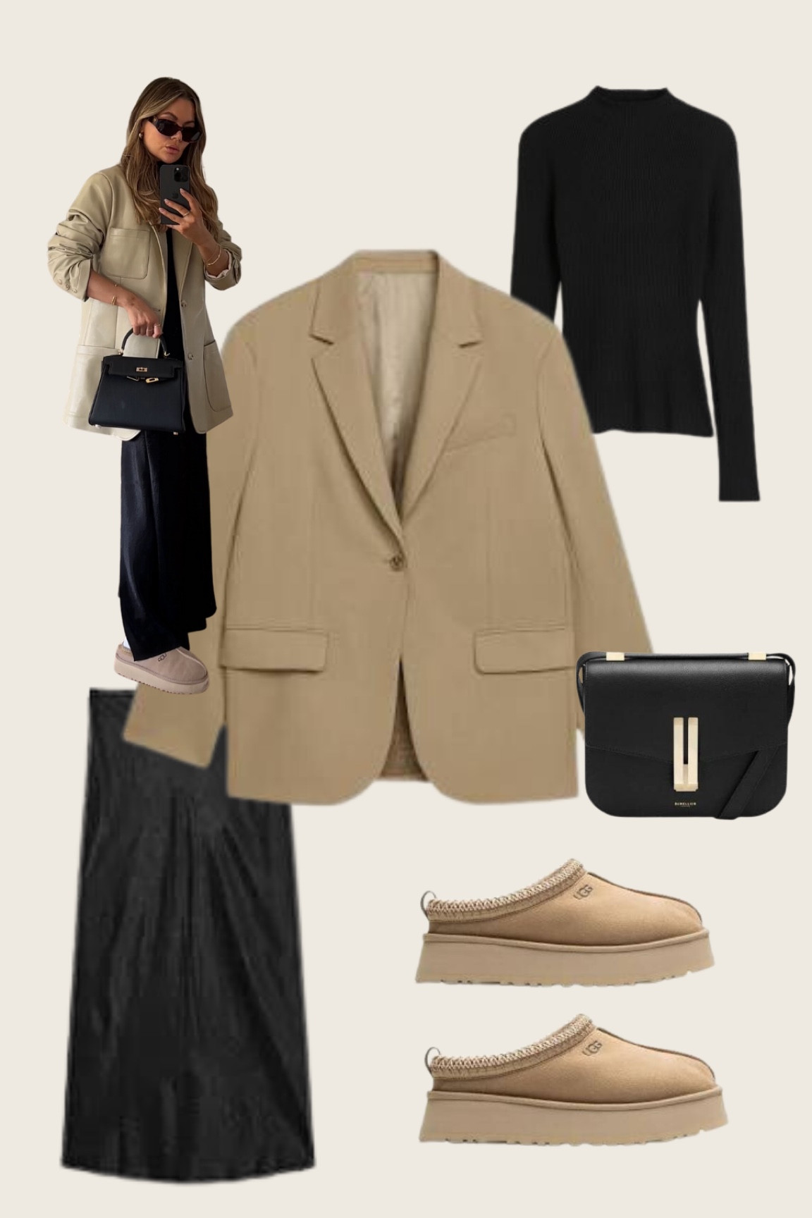 Styling this gorgeous neutral look. There is so many ways to style a black satin skirt, I love them with Ugg boots, it looks so chic and effortless. 

#LTKfindsunder100 #LTKfindsunder50 #LTKstyletip