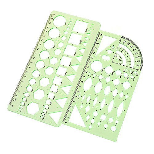 2PCS Plastic Green Measuring Templates Geometric Rulers for Office and School, Building formwork,... | Amazon (US)