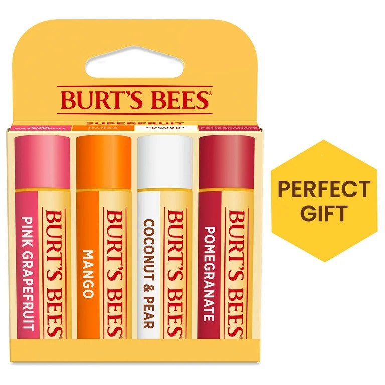 Burt's Bees 100% Natural Origin Moisturizing Lip Balm with Beeswax, Superfruit, 4 Tubes | Walmart (US)