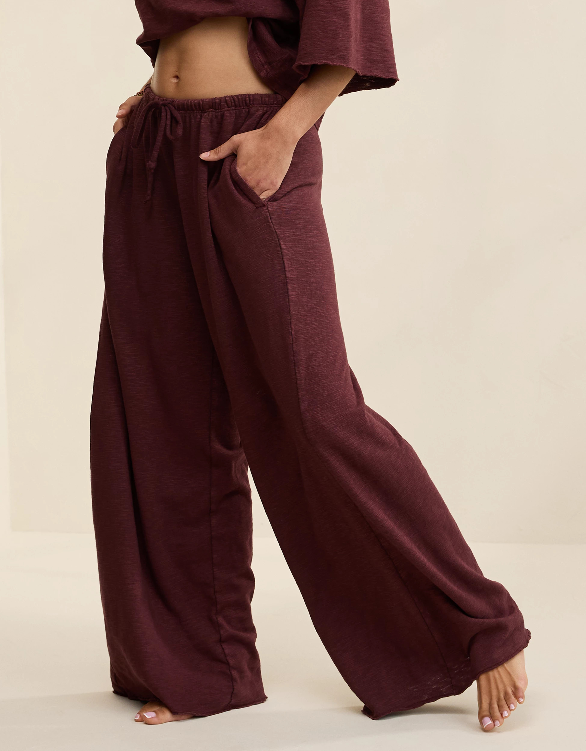 Matching Set Aerie It's Casual Knit Slub Trouser | Aerie