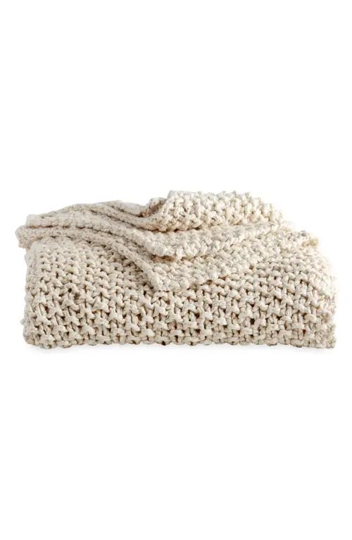 pureDKNY DKNY PURE Chunky Knit Throw Blanket in Natural at Nordstrom | Nordstrom