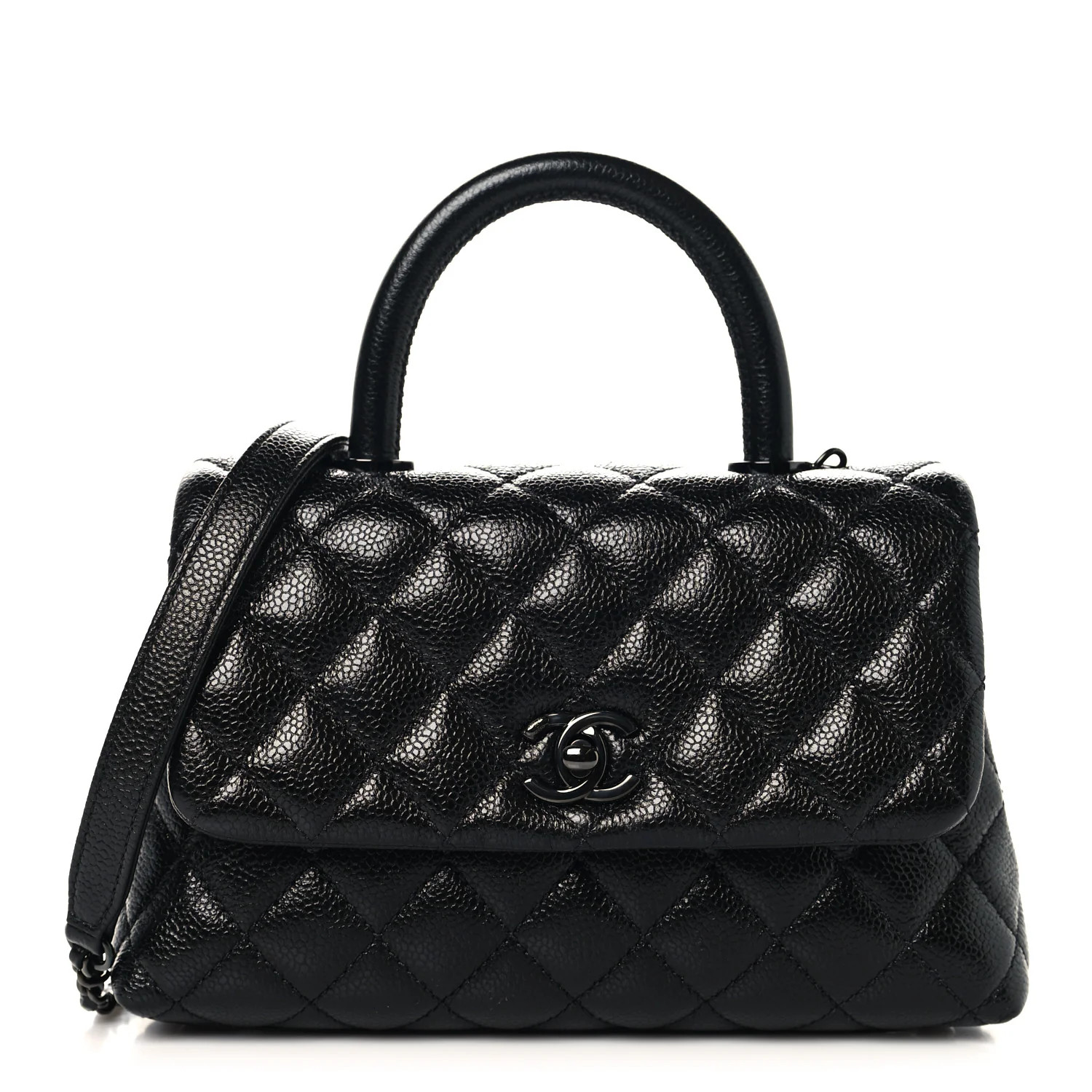 Chanel Caviar Quilted Mini Coco Handle Flap So Black 1902673 | FASHIONPHILE (US)