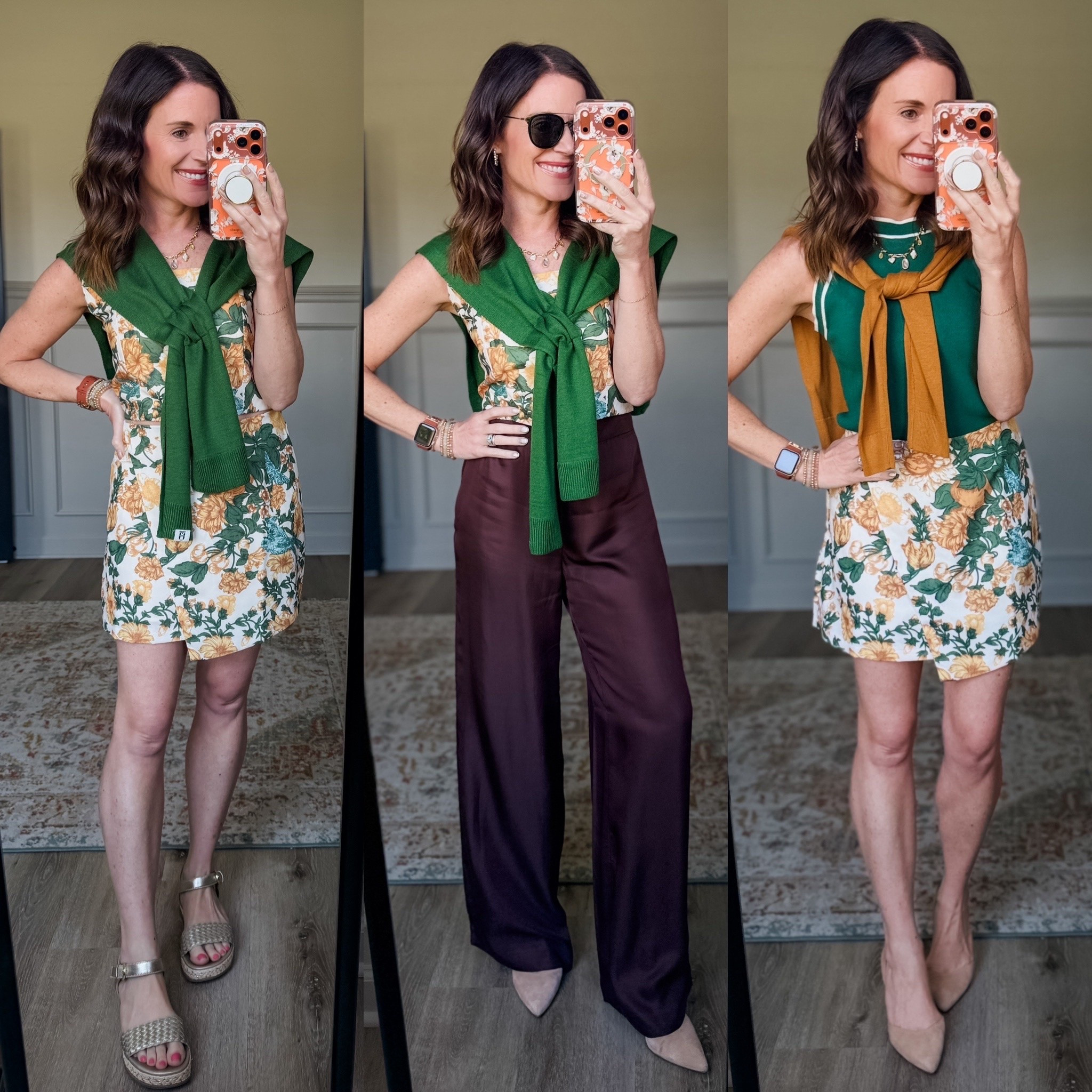 1 set, styled 3 ways 

Wearing size small in set.  Adjustable straps.