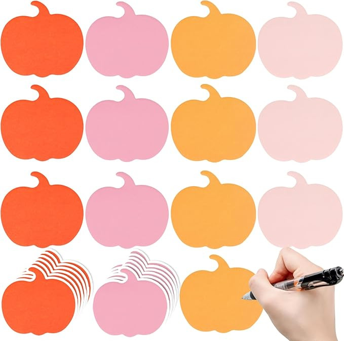 FOIMAS 24 Pack Fall Pumpkin Sticky Notes,Thanksgiving Sticky Notepad Memo Pads for Halloween Fall... | Amazon (US)