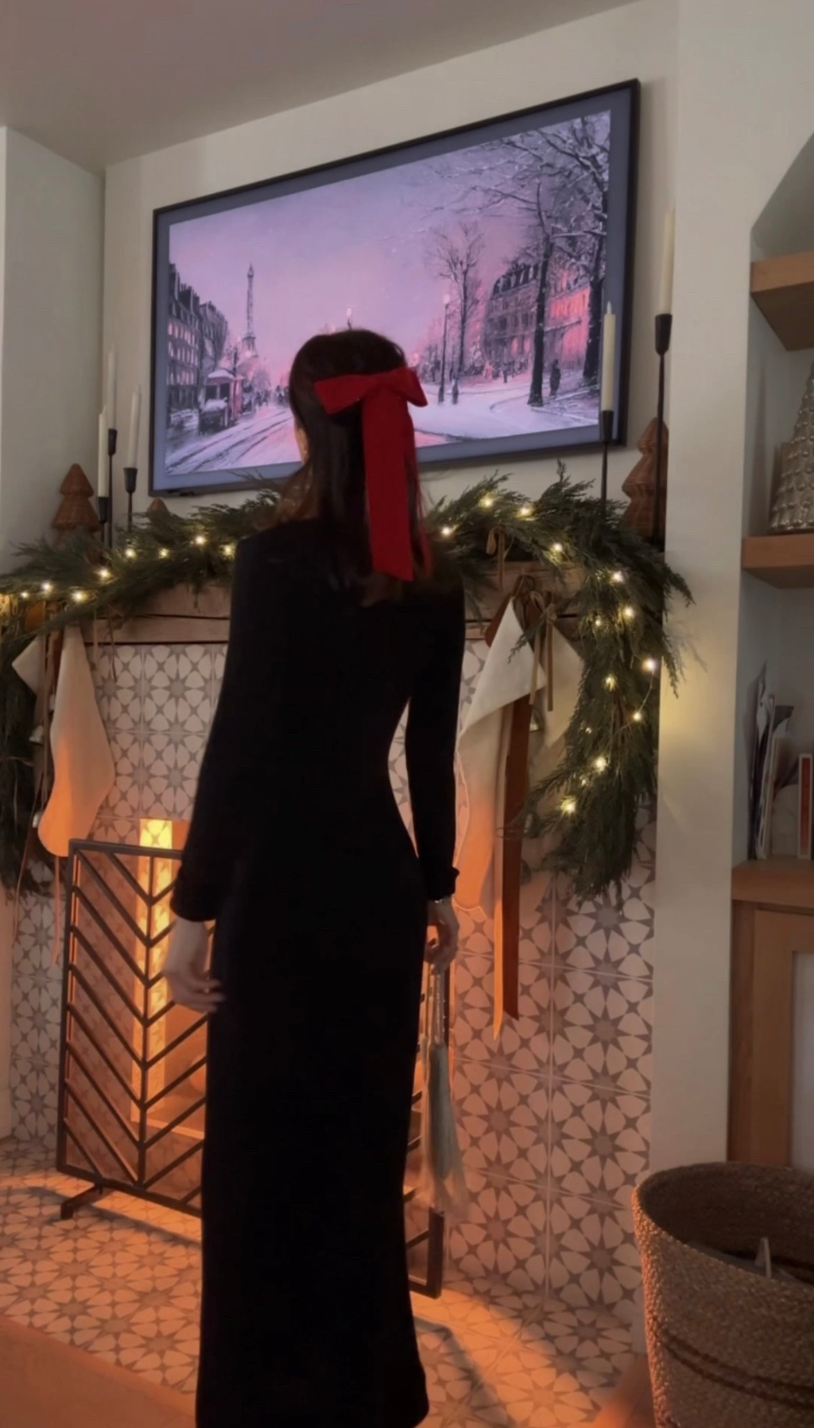Easy holiday outfit… a simple black maxi dress, dressed up with a red bow. 

#LTKHoliday #LTKOver40