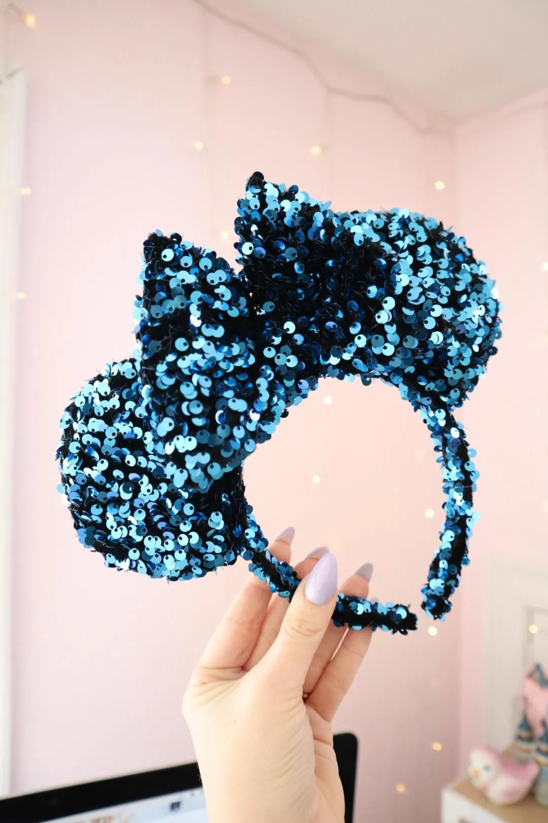 Deep Blue Confetti Sequin Mouse Ears | Etsy (Global)