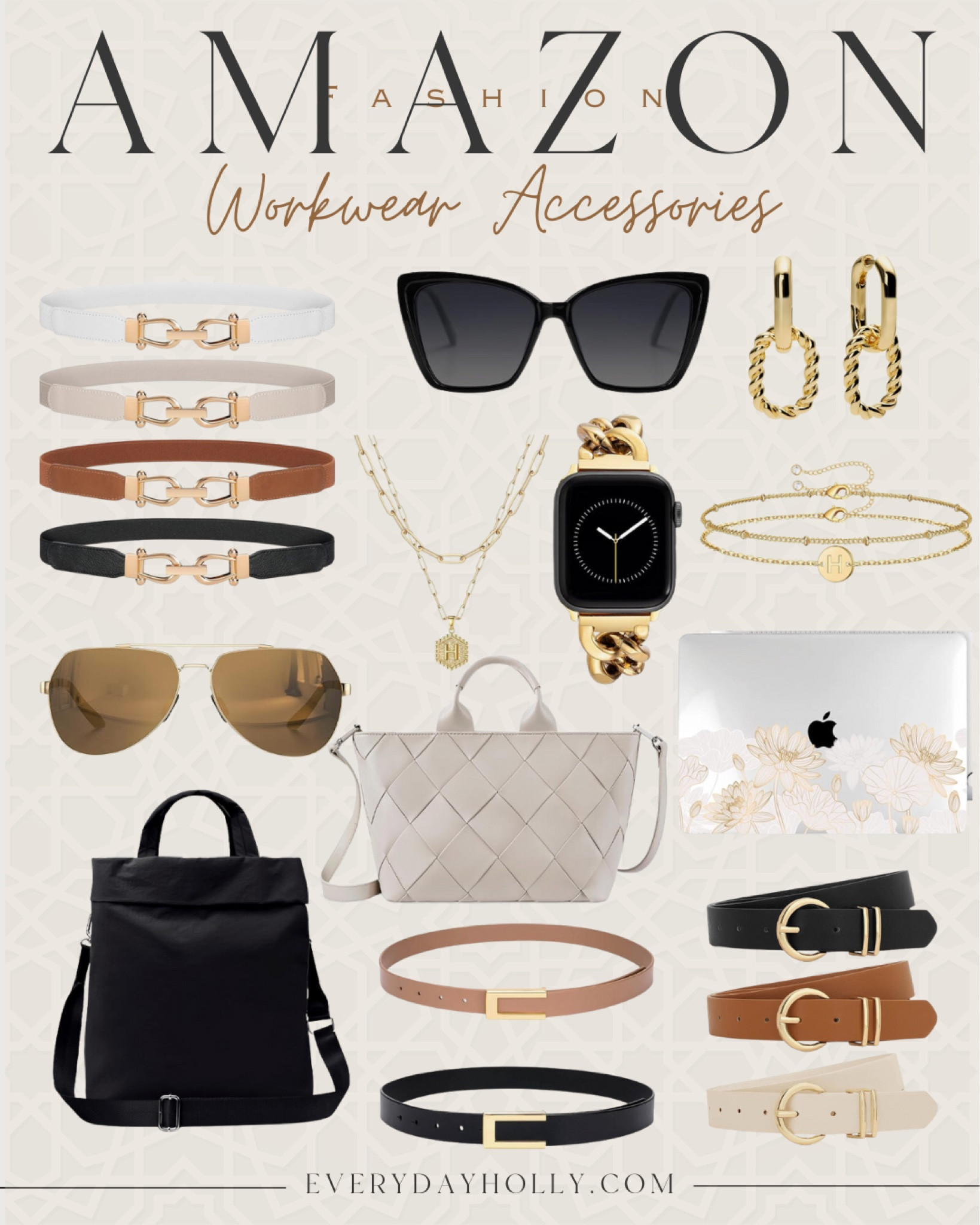 Essential Work Accessories 

Accessories  workwear  office outfits  office must haves  business casual  elevated outfits  sunglasses  belts  skinny belt  work bag  laptop bag  gold jewelry  teacher outfits  EverydayHolly 

#LTKItBag #LTKStyleTip #LTKWorkwear