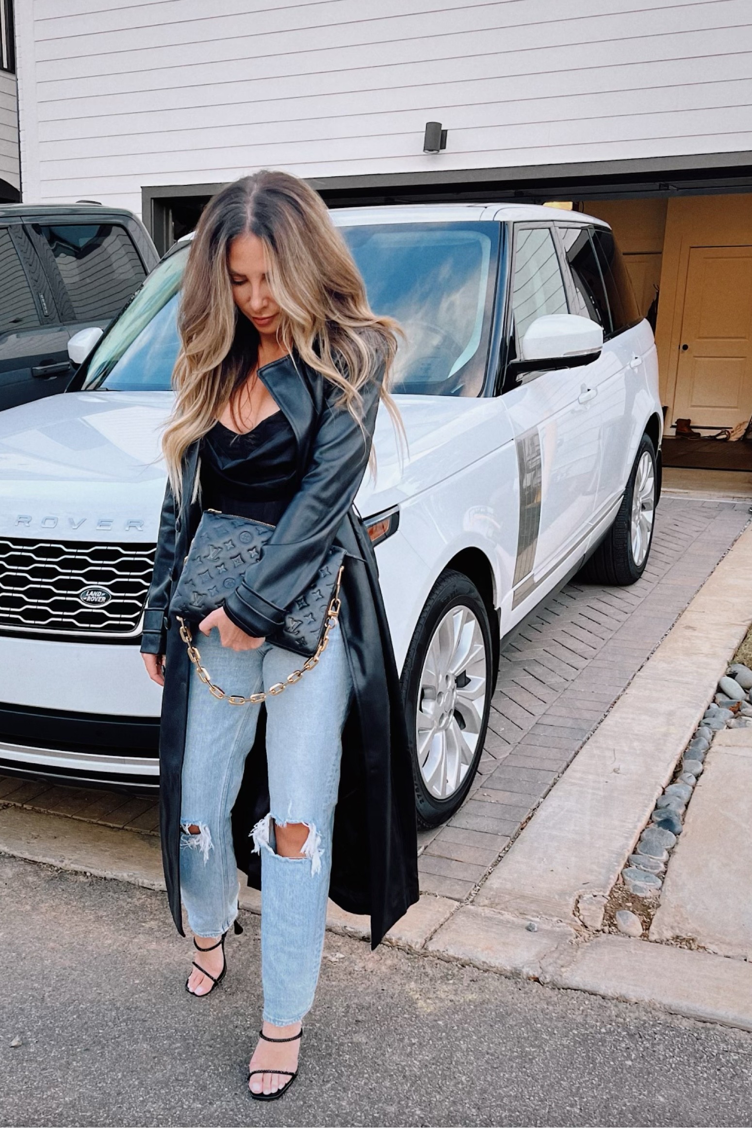 Date night outfit 
Fall outfit 
Vegan leather trench coat - small
Corset top - small
Jeans - true to size 
Heels - not hard to walk in! True to size 

#LTKshoecrush #LTKSeasonal #LTKstyletip