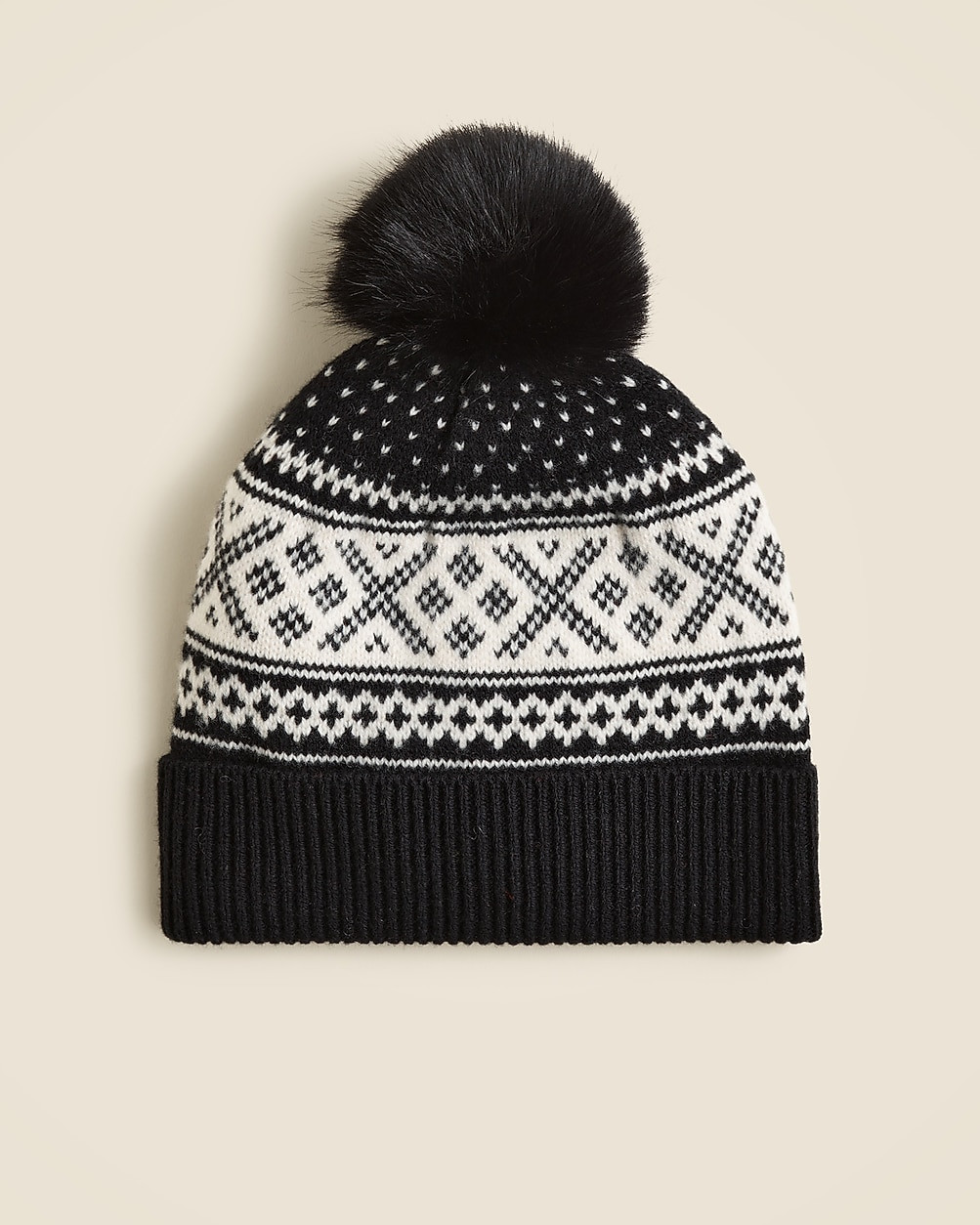 Fair Isle pom-pom beanie in lambswool | J. Crew US