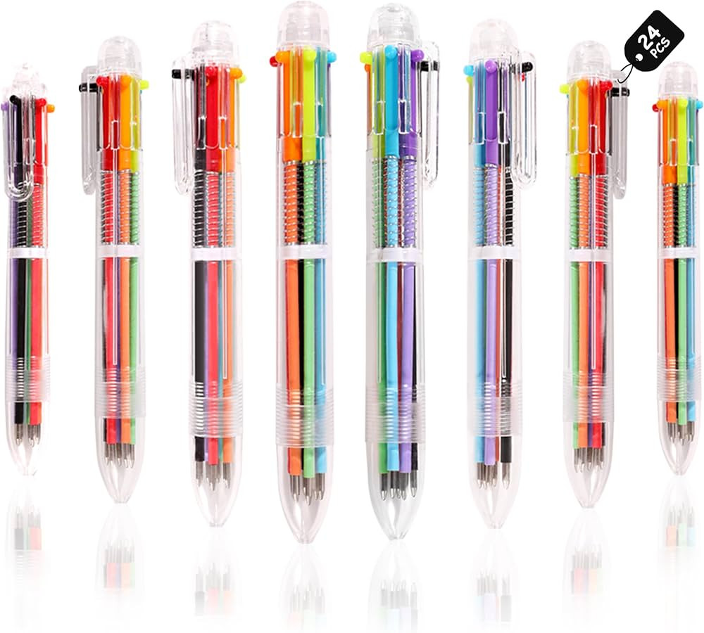 DAIKOYE Ballpoint Pens 24 PCS 0.5mm 6-in-1 Multicolor Ballpoint Pens School Supplies Birthday Par... | Amazon (US)