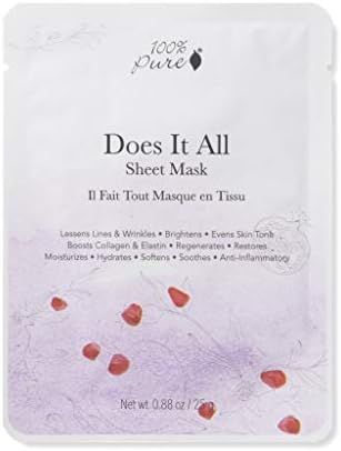 Does It All Sheet Face Mask Anti-Aging Facial Skincare Rejuvenating Retinol, Sake, Rosehip & Caffein | Amazon (US)