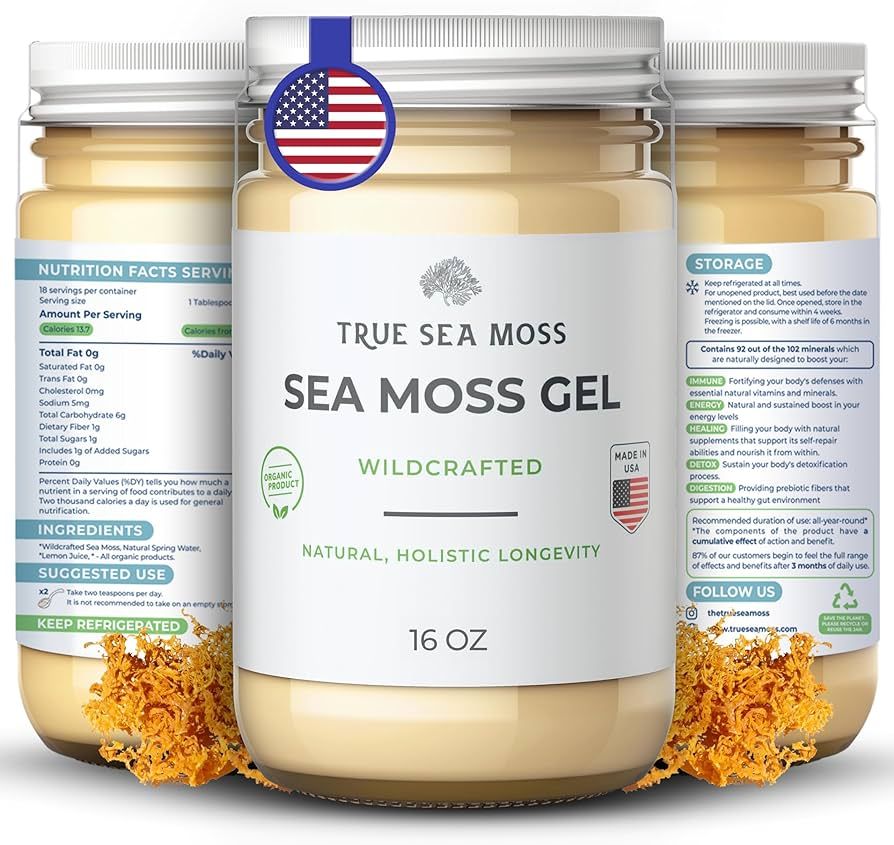 TrueSeaMoss Wildcrafted Irish Sea Moss Gel – Nutritious Raw Seamoss Rich in Minerals, Proteins ... | Amazon (US)