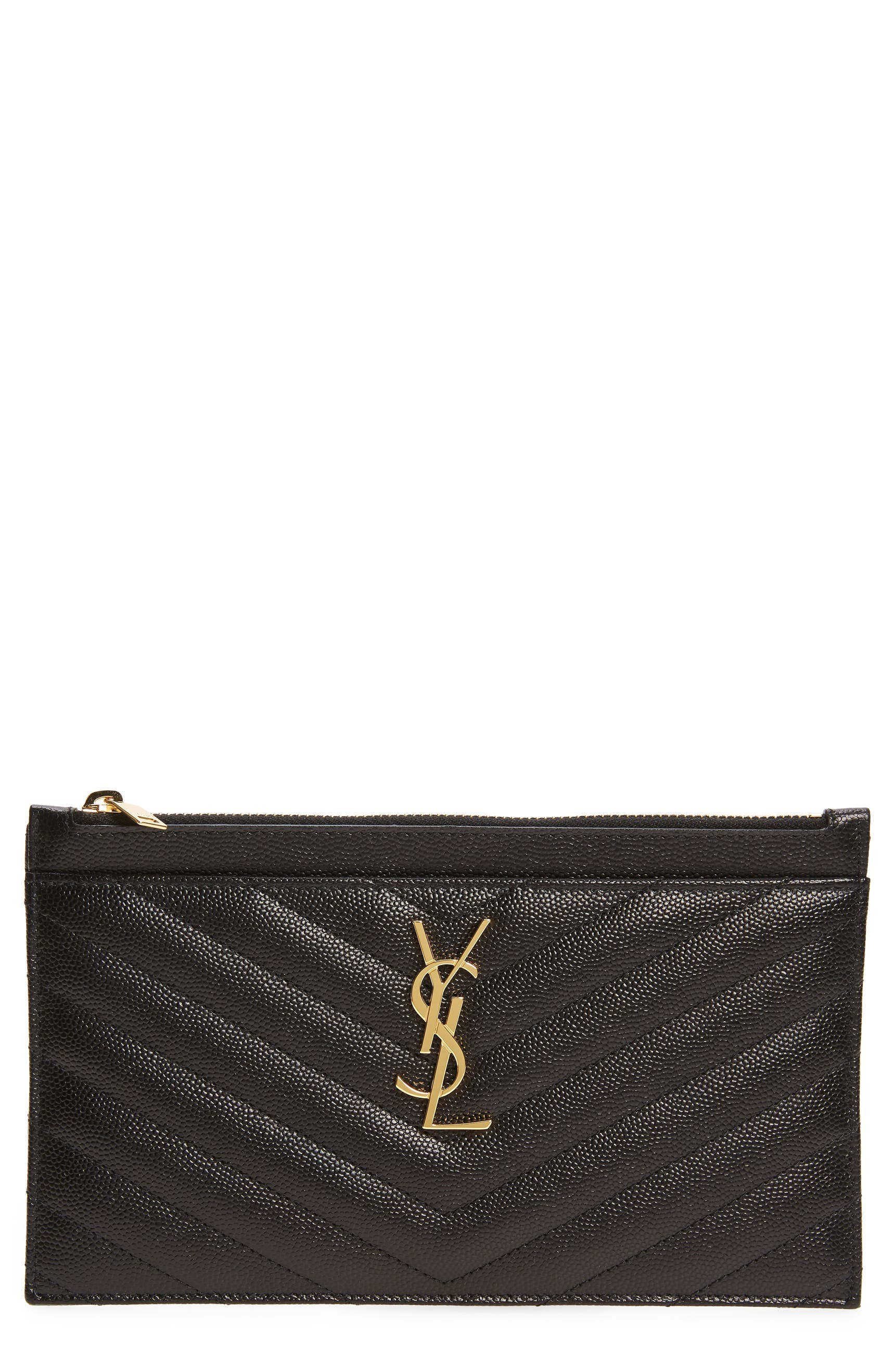 Saint Laurent Monogramme Quilted Leather Zip Pouch | Nordstrom | Nordstrom