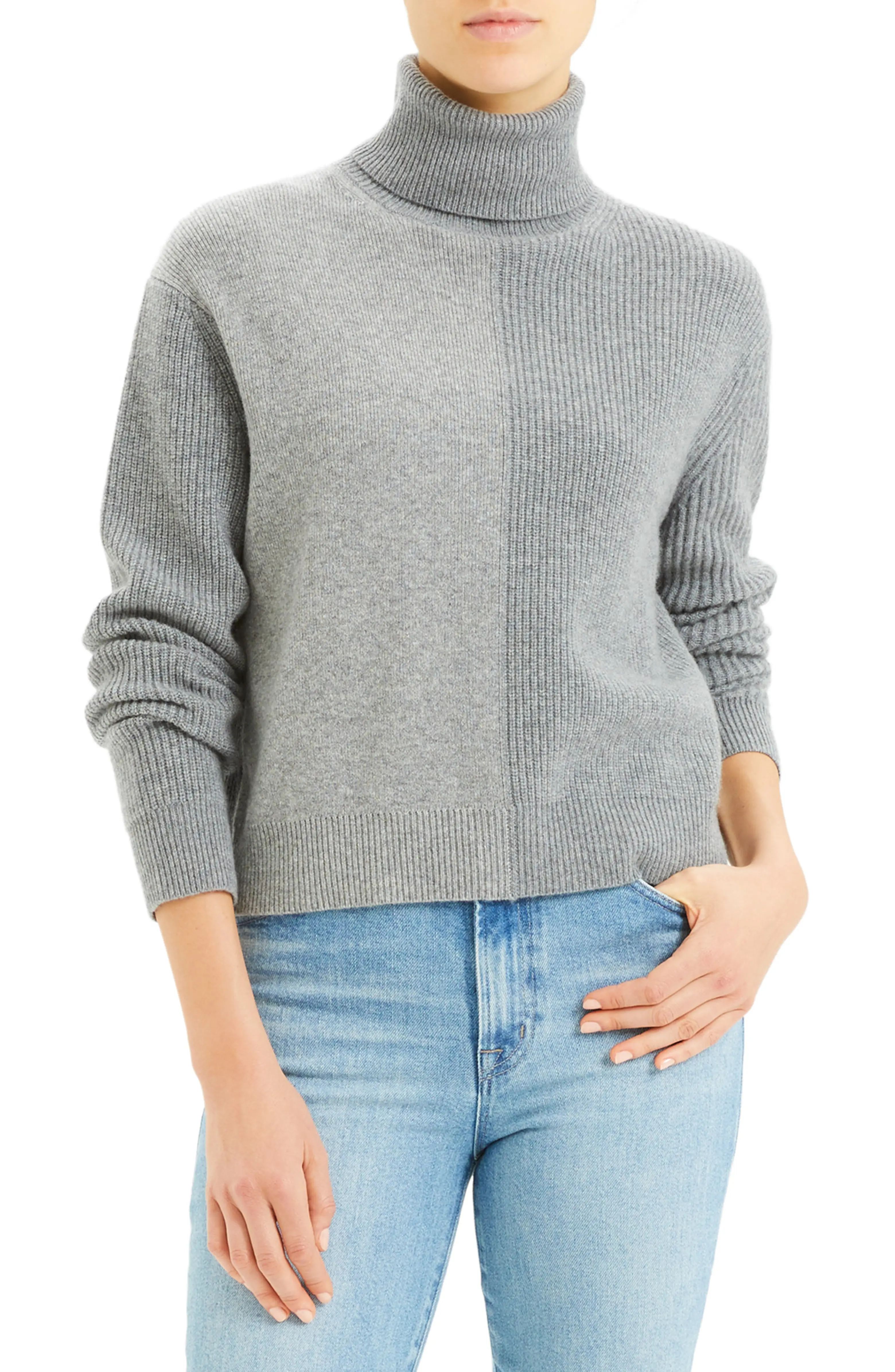 Colorblock Cashmere Turtleneck Sweater | Nordstrom