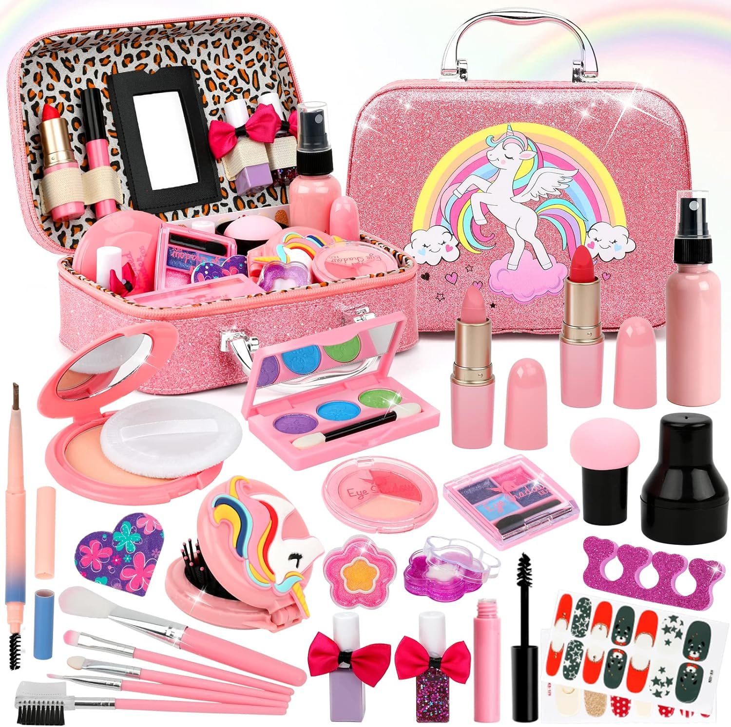 Kids Makeup Kit for Girls, Real Washable Makeup Toy for Little Girl Princess Play Make Up Birthda... | Amazon (US)