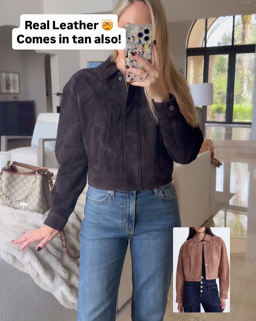 Real leather suede bomber jacket from Walmart is totally 
Incredible!!!￼wearing small ￼

Also obsessed with these trending 90s vibes in the straight leg denim wearing a size 6!!

#LTKgrwm #LTKootd #LTKOver40