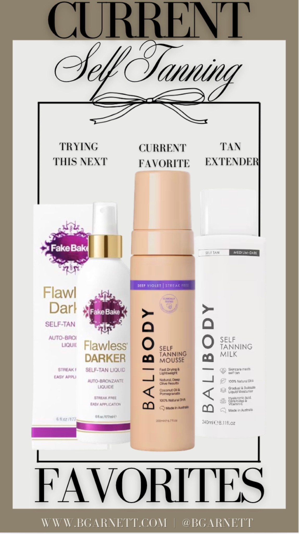 Current self tanning lineup 

Self tanning | self tanner | summer 

#LTKdayinmylife #LTKBeauty #LTKTravel